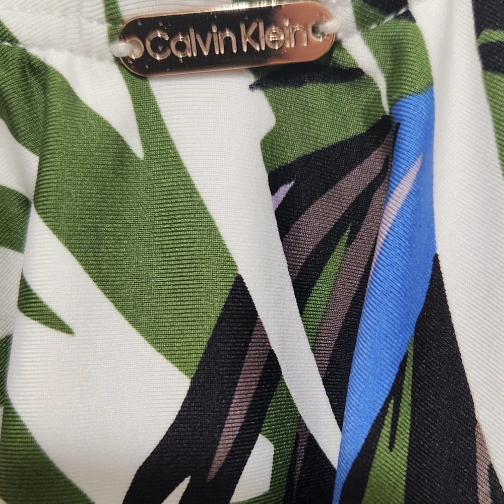 Calvin Klein Swimsuit 1pc One Piece Olive Multi Tropic Rainforest Women's Size 4 - Picture 6 of 7
